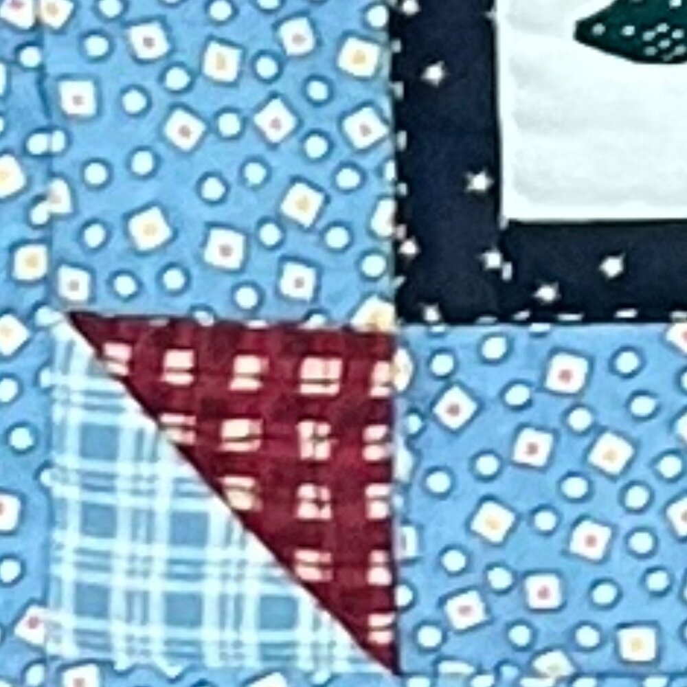 Handcrafted Quilted & Appliquéd Folk Art Village Table Runner / Table Topper - Picture 9 of 15